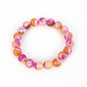 Armband "Feuerachat cognac-farben und pink"