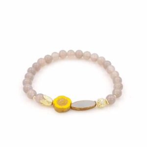Armband "Ethno Achat mit Gelb und Gold"