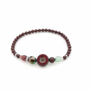 Armband "Ethno Marone mit Smaragd"