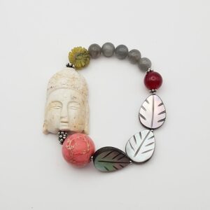 Armband "Howlite-Buddha wundervoll in weiß"