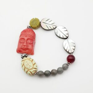Armband "Korallen-Buddha in keck'em Frühkirschen-Rot"