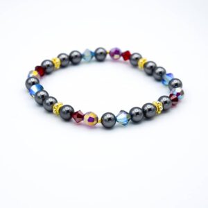 Armband "so chic in dunkelgrau, bunt und goldig"