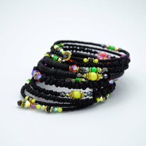Wickelarmband schwarz/neon