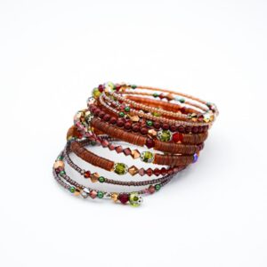 Wickelarmband rot-braun / bunt