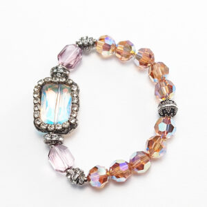 Armband "Kristall Peach voll Ge-Strasst"