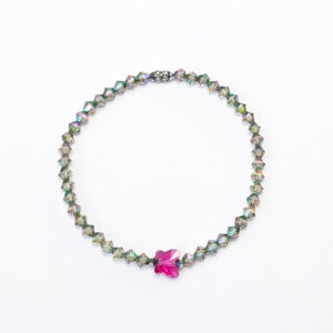 Armband "Paradise Kristalle mit Fuchsia Schmetterling"