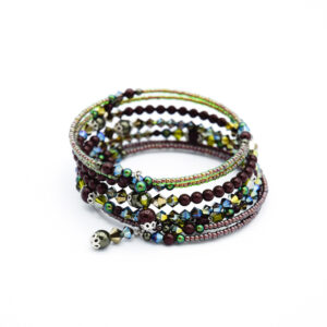 Wickelarmband - khaki / marone