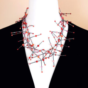 Collier Gespritzel in coral-red