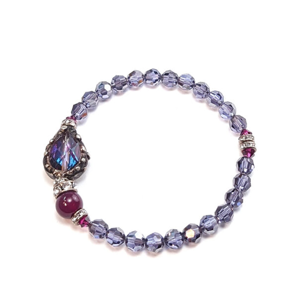 Armband "Kristall-Tropfen violett-blau - gelötet"