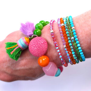Kleine Kristallarmbänder grün & Co.