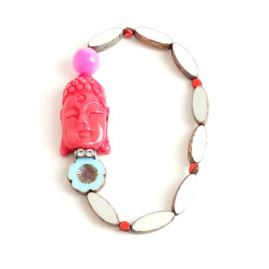Armband "Korallen-Buddha lachsfarben"