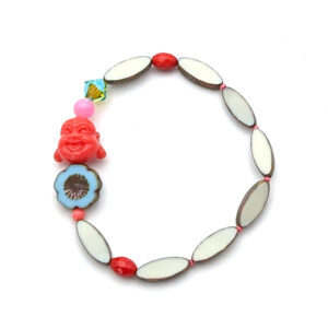 Armband "Resin-Buddha auf blauer Blüte"