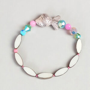 Armband "Silberfisch mit Pastell"