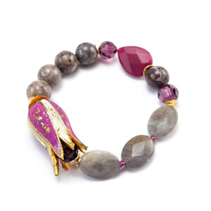 Armband "Emaille-Tulpe in Magenda"