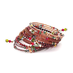 Wickelarmband Memory rot-braun / bunt