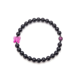 Armband "Swarovski - schwarze Crystal Pearls mit Schmetterling"