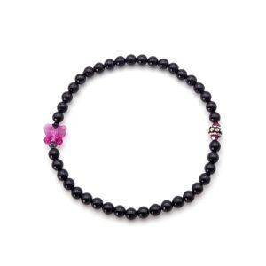 Armband "Schwarze Crystal Pearls mit kleinem Schmetterling"