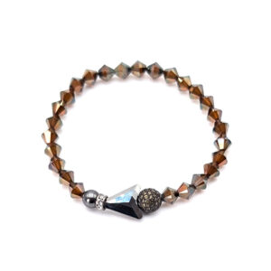 Armband "Pavé-Kugel trifft den Pfeil mitten in goldbraunen Kristallen"