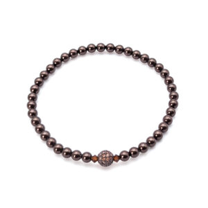 Armband "Swarovski - dunkelbraune Crystal Pearls mit Pavé-Kugel"