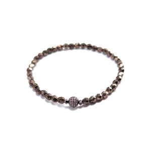 Armband "Altgold Glasschliff mit light-amethyst Pavé"