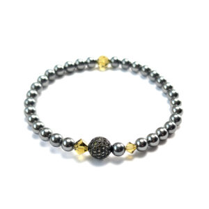 Armband "Swarovski Kristalle, Crystal Pearls und Khaki Pavé"