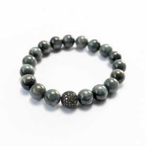 Armband "Achate Eule mit khaki Pavé"