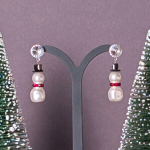 Swarovski Crystal Pearl-Schneemann, kristallener Rivoli/Stecker