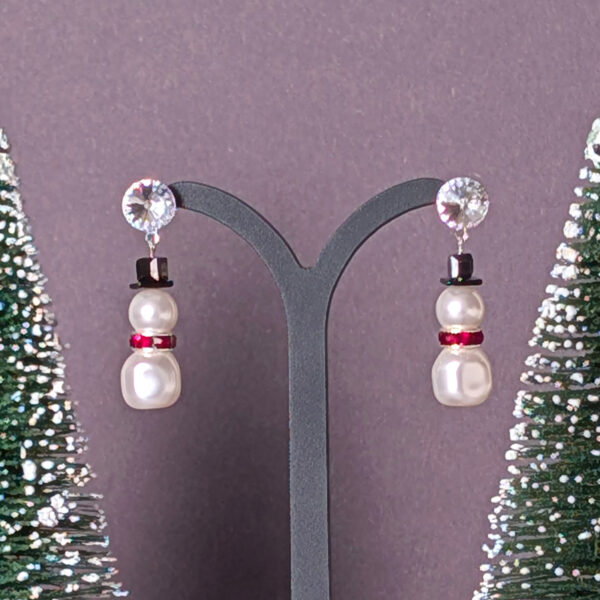 Swarovski Crystal Pearl-Schneemann, kristallener Rivoli/Stecker