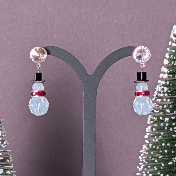 Swarovski Kristall-Schneemann, kristallener Rivoli/Stecker