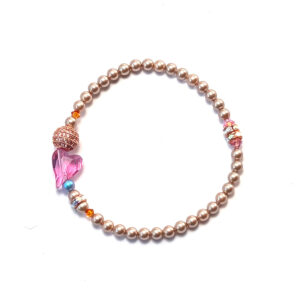 Schräges Herz mit Pavé in Kristall