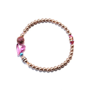 Schräges Herz mit Pavé in Ruby