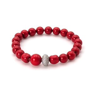 Armband Crystal Pearl klein in Rot