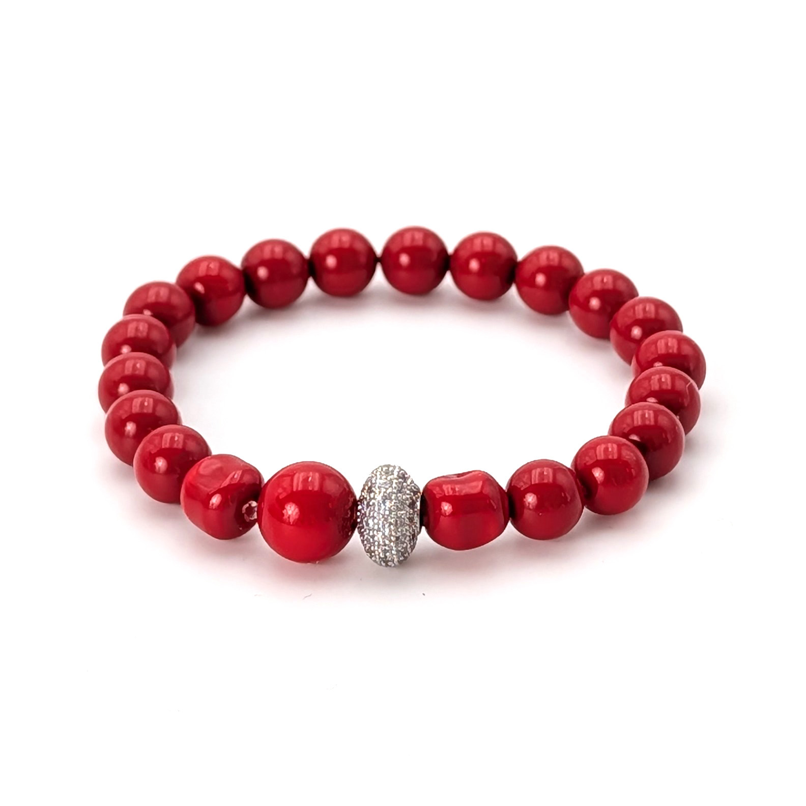 Armband Crystal Pearl klein in Rot
