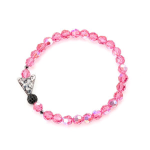 Armband Swarovski Kristalle rosé, Pfeil und Pavé-Kugel