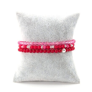 Armband-Set - Frühlingslook in Jade, Achat, Swarovski Kristalle u. Sterlingsilber