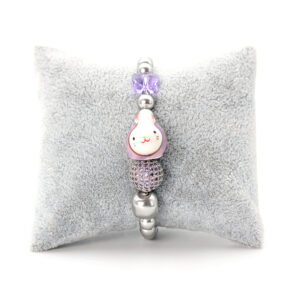 Armband Hase in violett auf der Pavé-Kugel