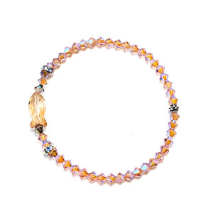 Armband mit Swarovski Kristallen in Beige-Peach und Fisch
