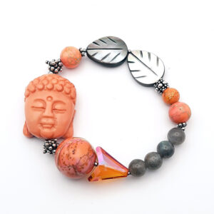 Armband "Korallen-Buddha in aufregendem Orange"