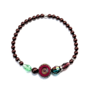 Armband "Ethno Marone mit Smaragd"