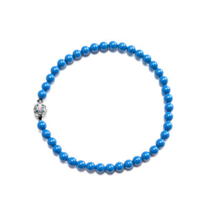 Armband kleine Swarovski Crystal Pearl mittelblau mit Pavé-Kugel