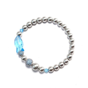 Armband mit Swarovski Kristall Fisch und Pavé-Kugel
