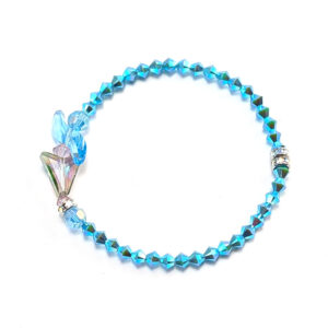 Armband Swarovski Kristalle Flügel in Aqua und Pfeil