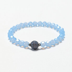 Armband Swarovski Kristalle in Air Blue mit Pavé-Kugel