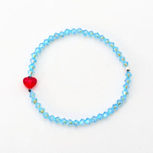 Armband Swarovski Kristalle mit rotem Herz
