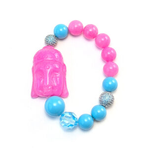 Armband Buddha in Pink, Swarovski Kristalle und Pavé