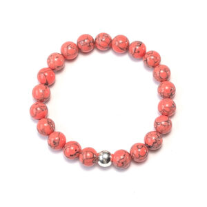 Armband aus farbveredeltem Howlite und Silberverbinder