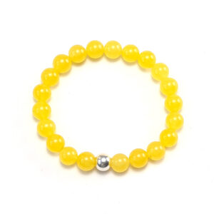 Armband aus farbveredelten gelben Quarz mit Silberverbinder
