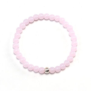 Armband aus farbveredelter rosa Jade mit Sterlingverbinder