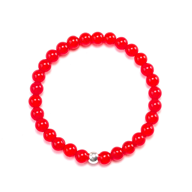 Armband aus farbveredeltem Achat mit Silberverbinder