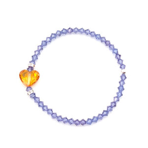 Armband Swarovski Kristalle Herz, met. Sunshine, Tanzanite